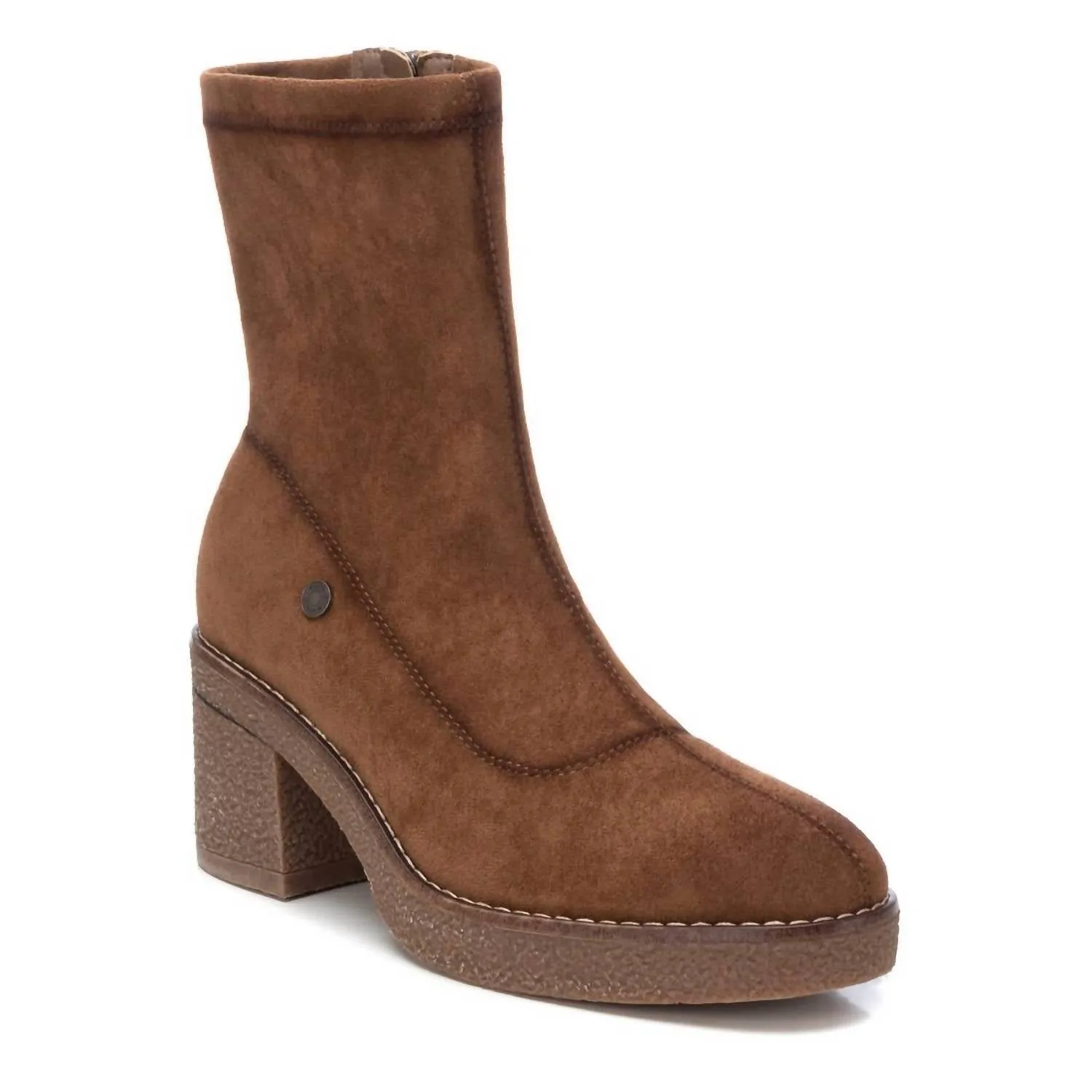 Women's Casual Booties In Camel