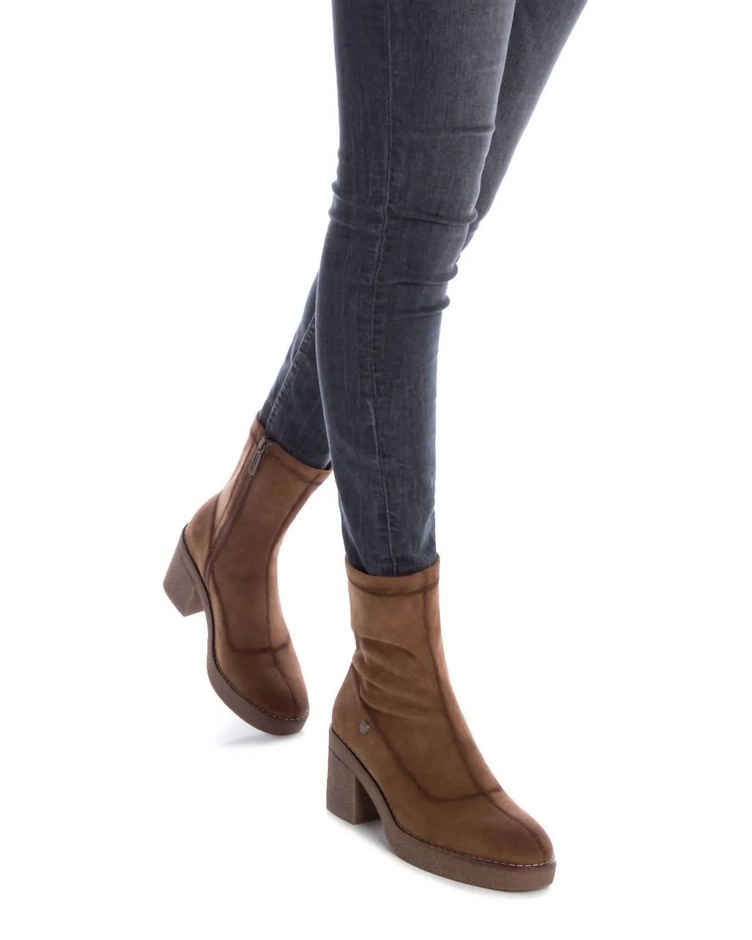 Women's Casual Booties In Camel