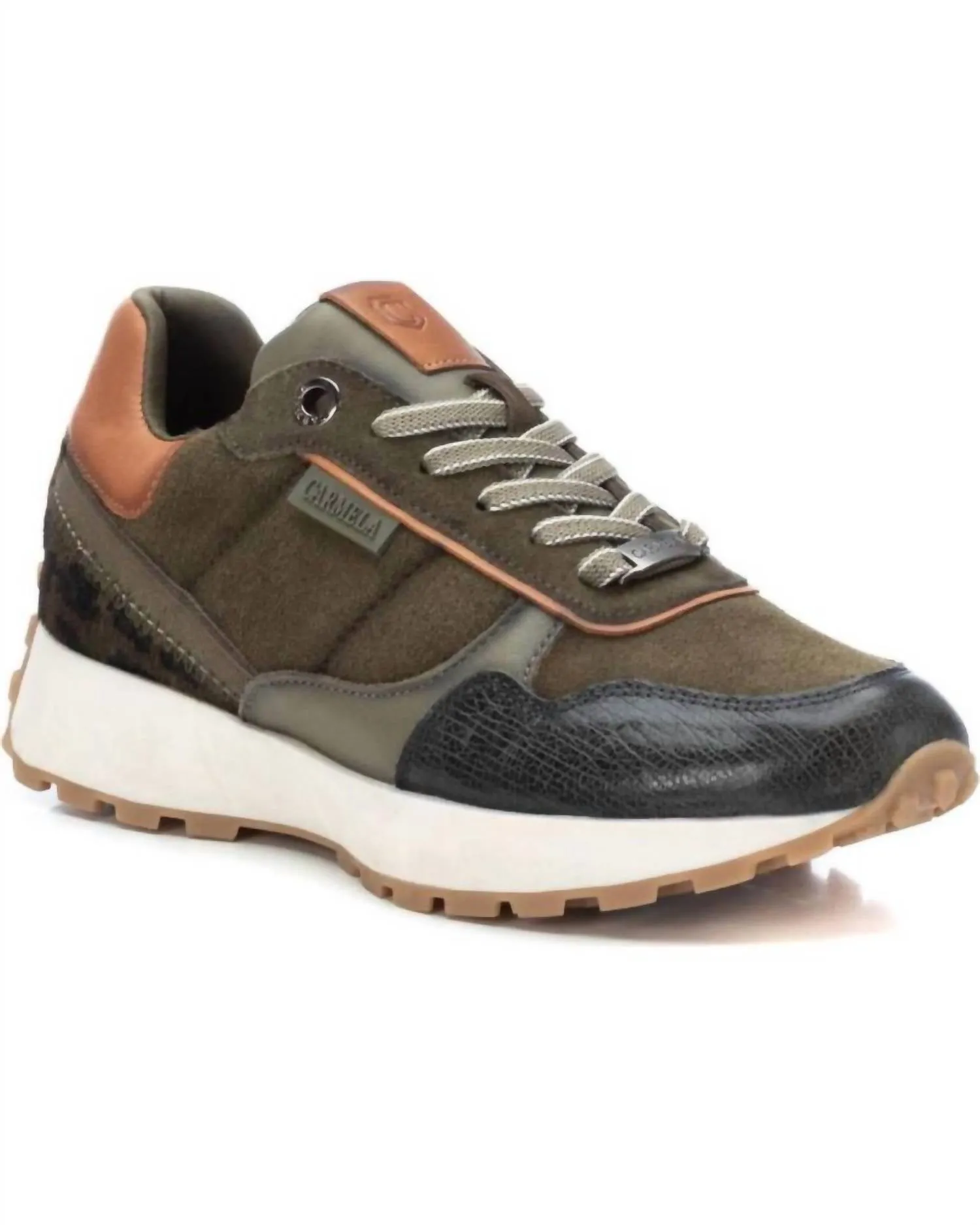 Women's Casual Leather Sneakers In Khaki