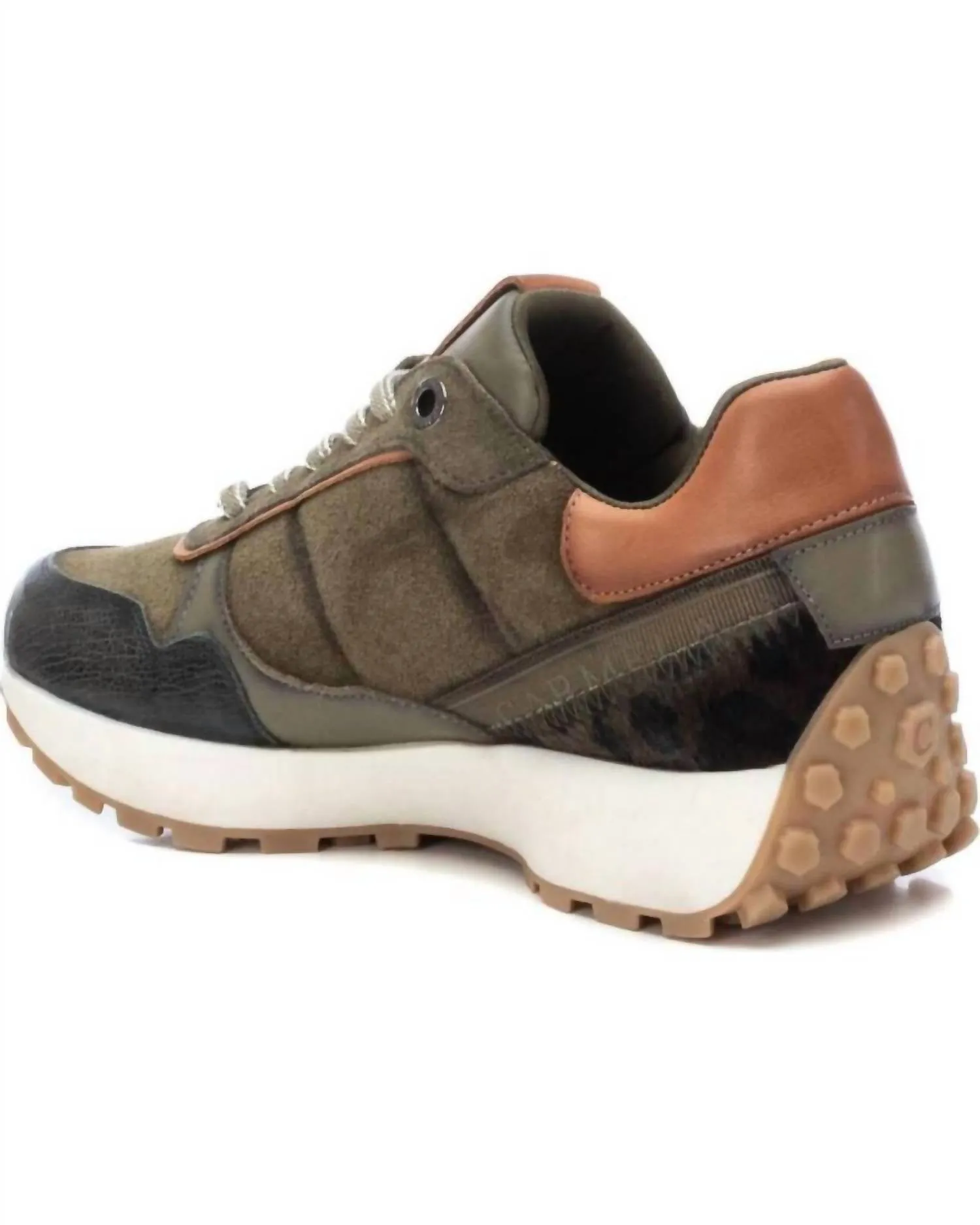 Women's Casual Leather Sneakers In Khaki
