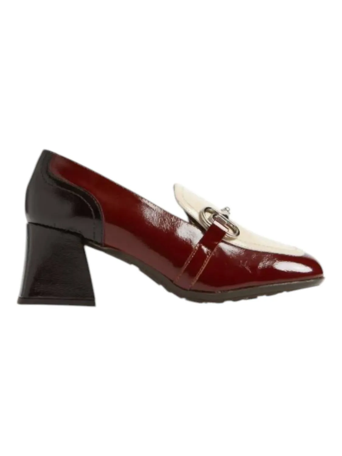 Women's Cayetana Block Heel Loafer In Wine/black/cream
