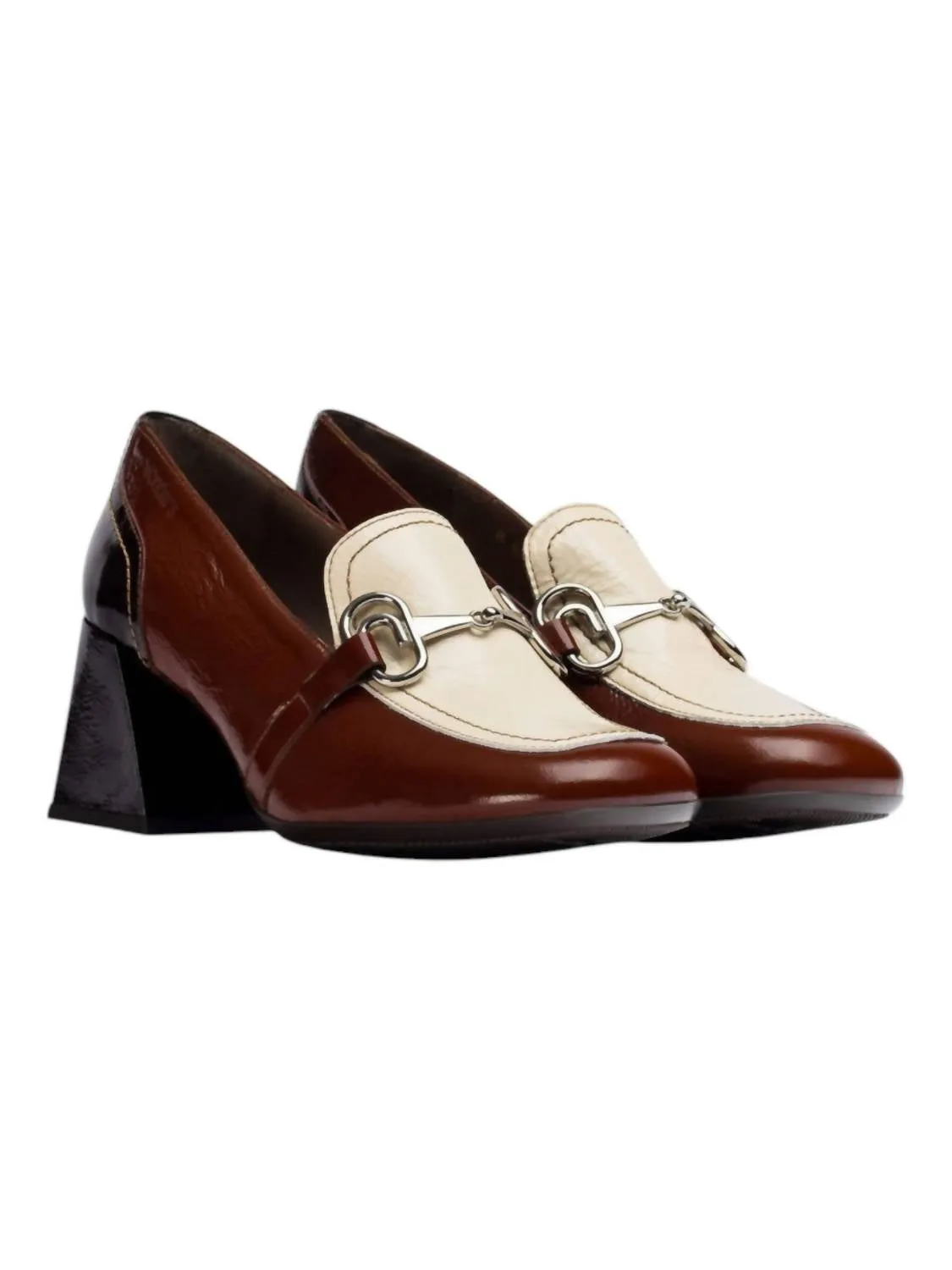 Women's Cayetana Block Heel Loafer In Wine/black/cream