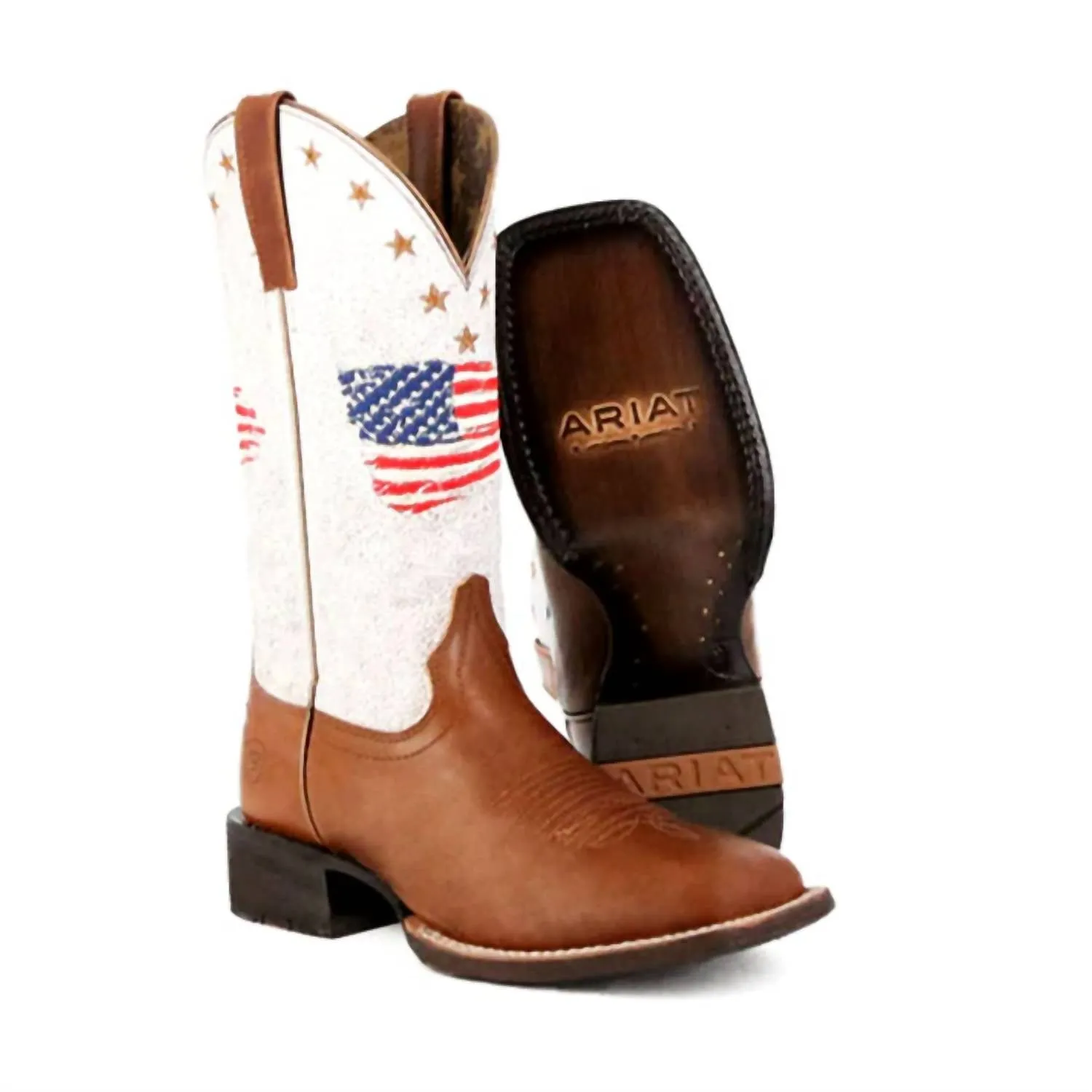 Women's Circuit Patriot Western Boot In Saddle Up/crackled White