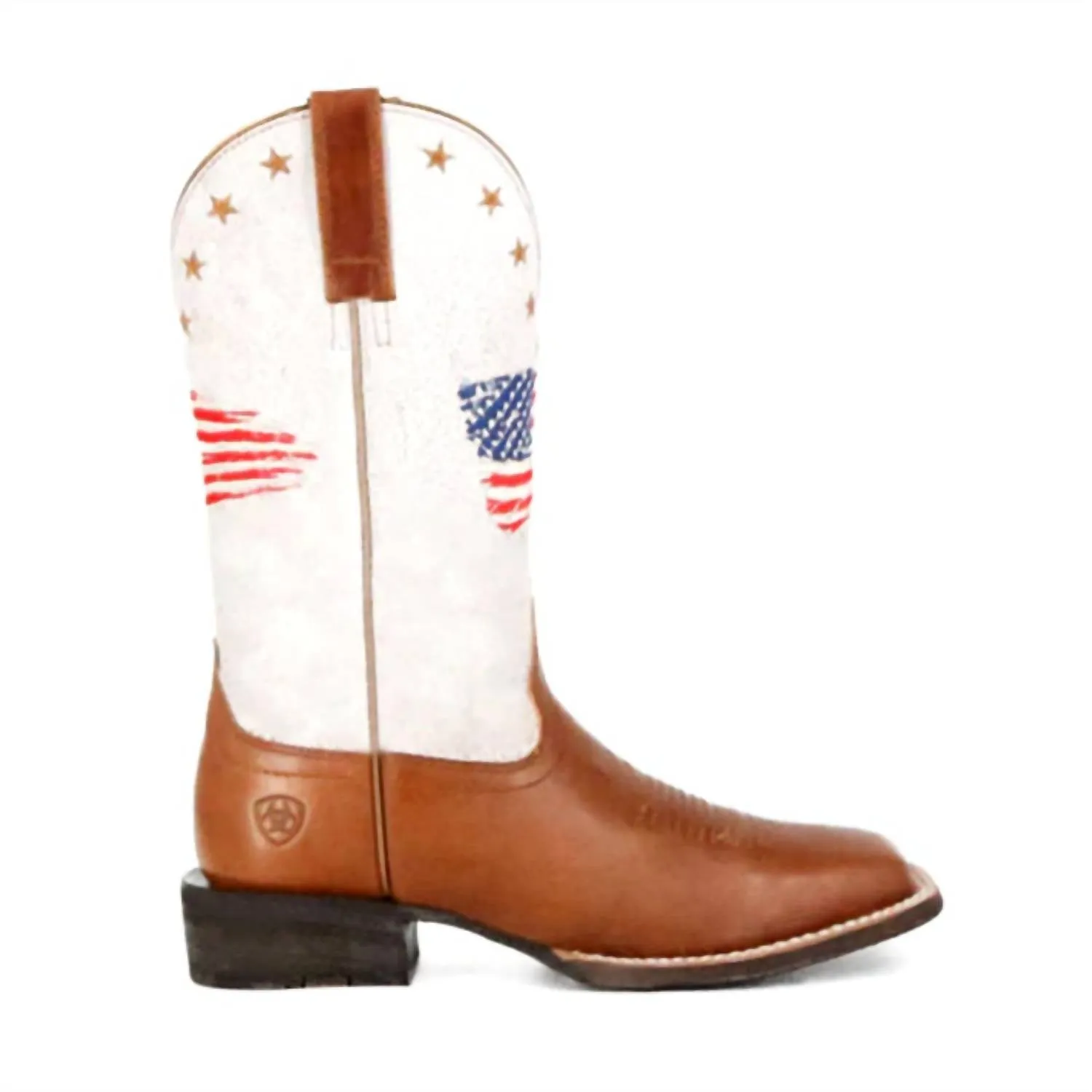 Women's Circuit Patriot Western Boot In Saddle Up/crackled White