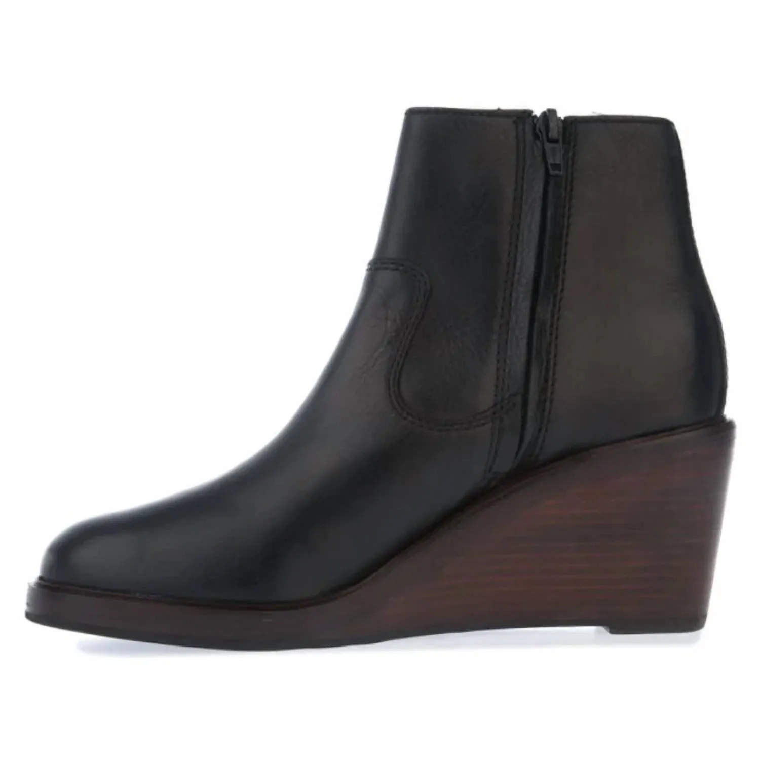 Women's Clarkdale 2 Zip Leather Boot In Black Leather