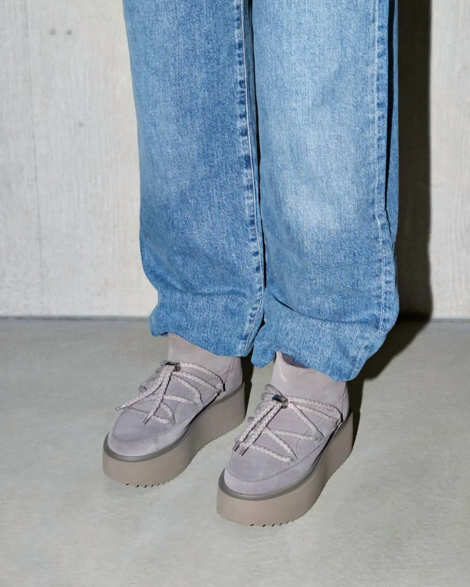 Women's Classic Low Platform Shoes In Grey