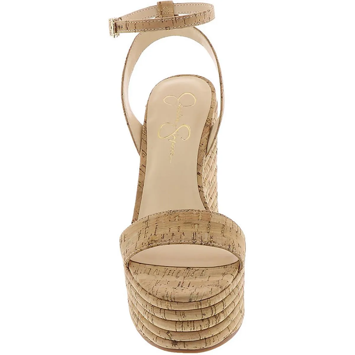 Womens Cork Ankle Strap Wedge Sandals