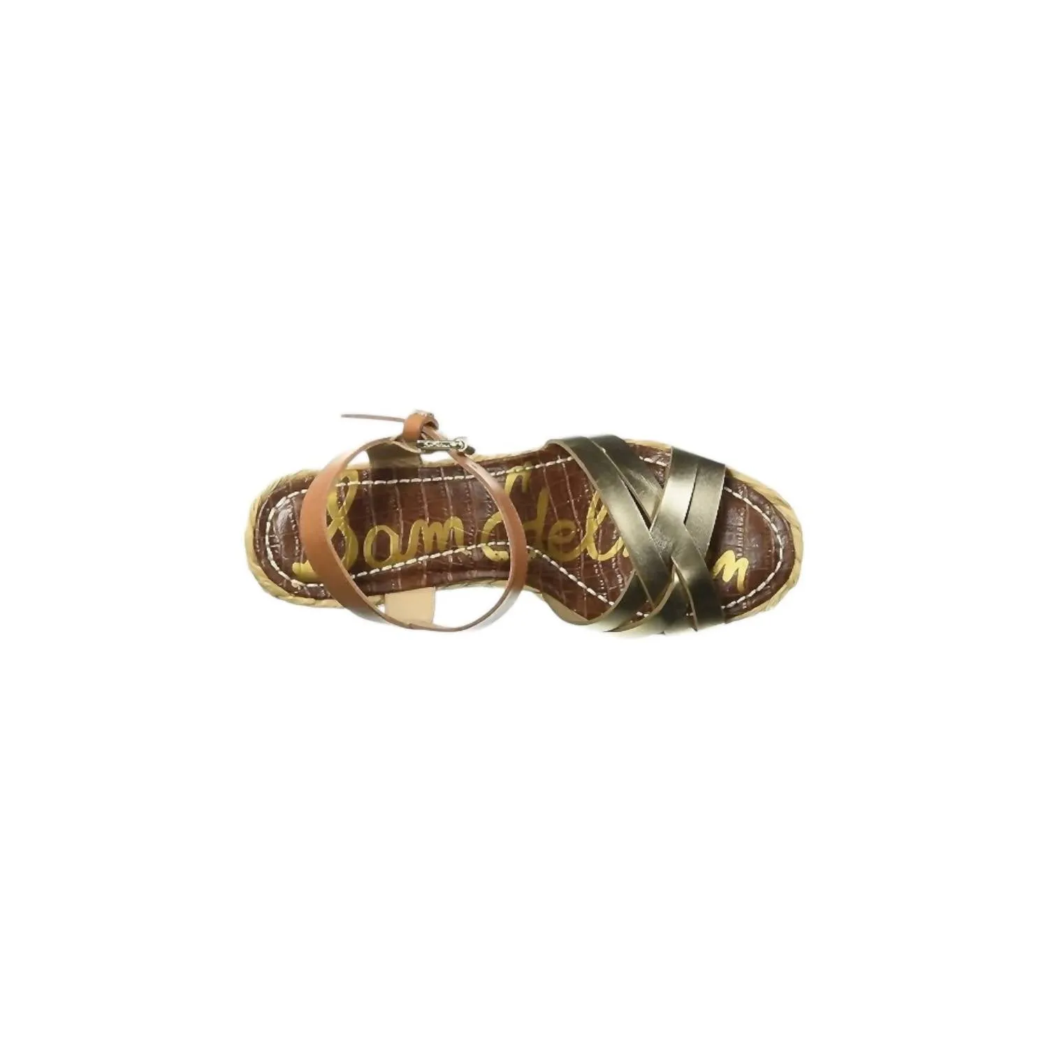 Women's Darline Ankle Strap Heels In Gold/buff Leather