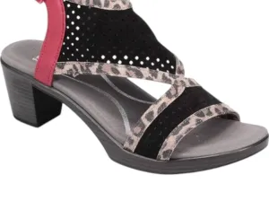 Women's Destiny Heels - Medium In Black/cheetah/kiss Red