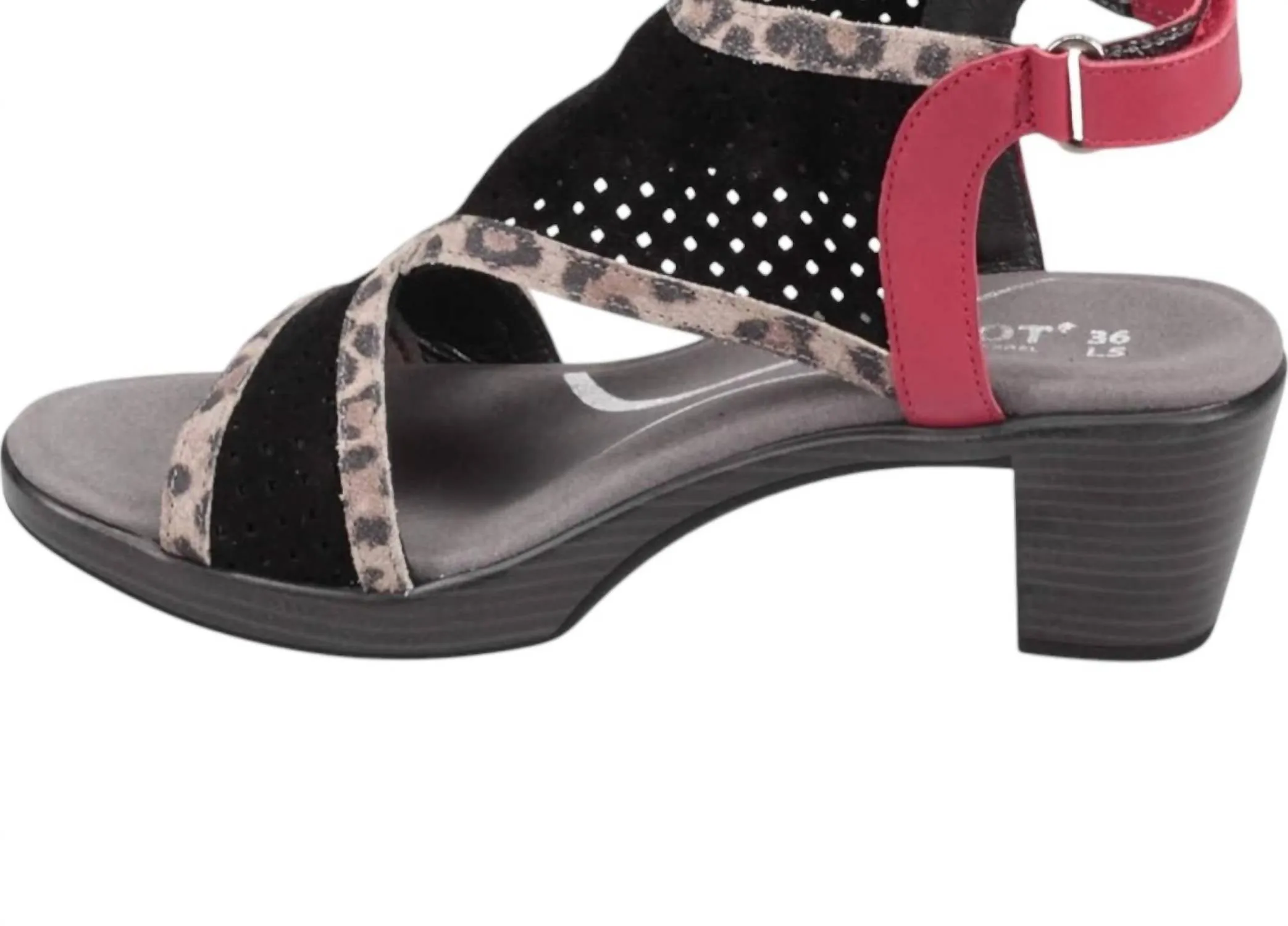Women's Destiny Heels - Medium In Black/cheetah/kiss Red