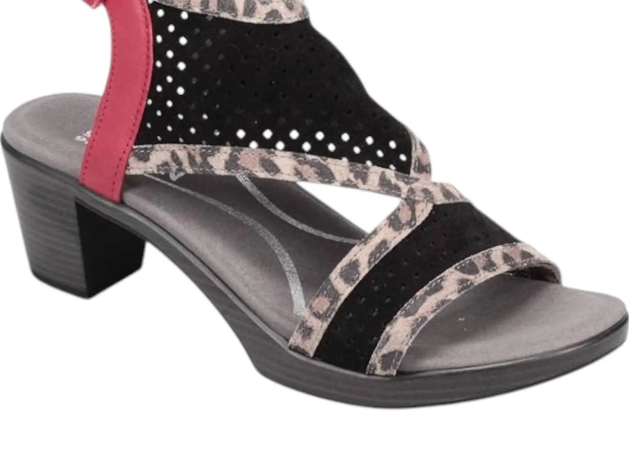 Women's Destiny Heels - Medium In Black/cheetah/kiss Red