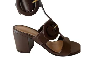 Women's Double Buckle Sandal In Brown