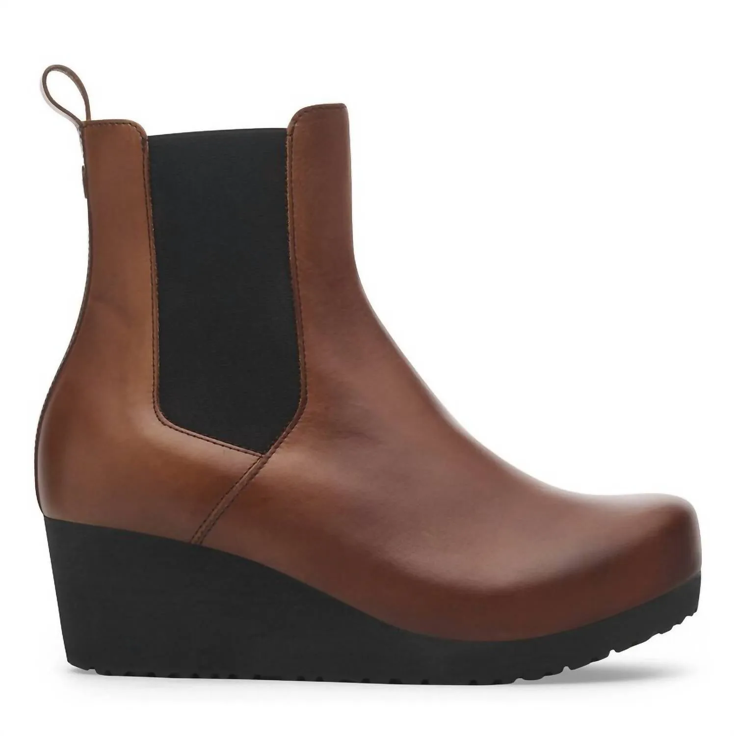 Women's Ebba Wedge Slip On Ankle Boot In Black / Cognac