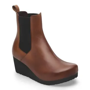 Women's Ebba Wedge Slip On Ankle Boot In Black / Cognac