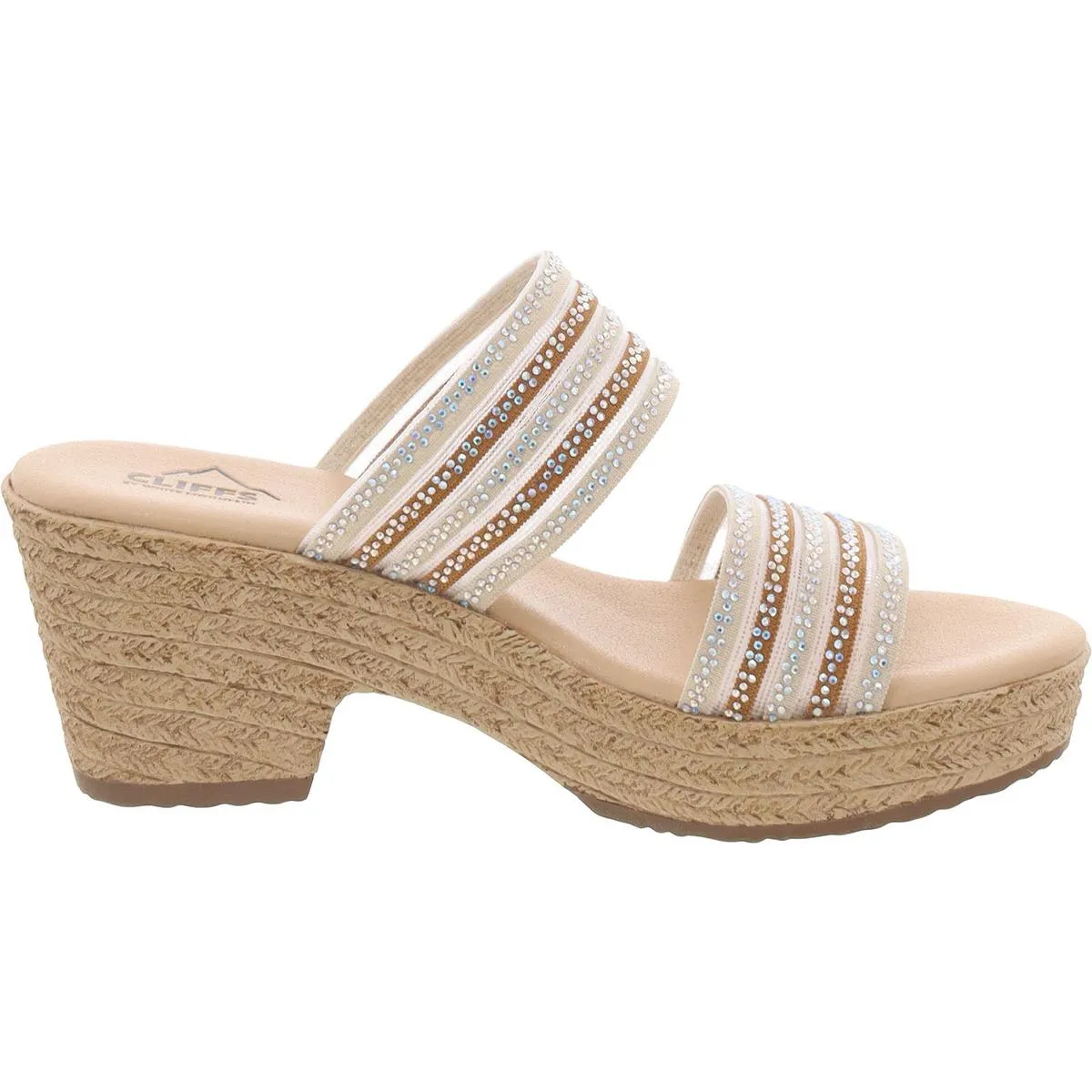Womens Embellished Manmade Slide