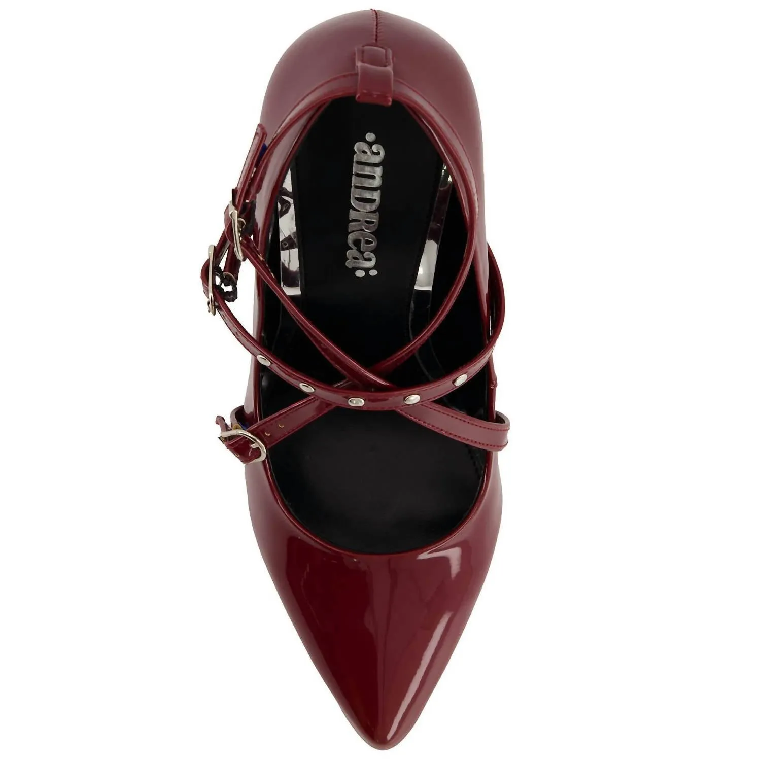 Women's Fashion Triple Strap Stiletto Pumps In Burgundy