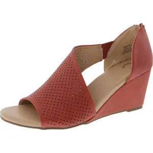 Womens Faux Leather Open Toe D'Orsay Heels