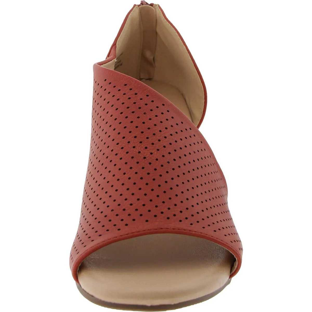Womens Faux Leather Open Toe D'Orsay Heels