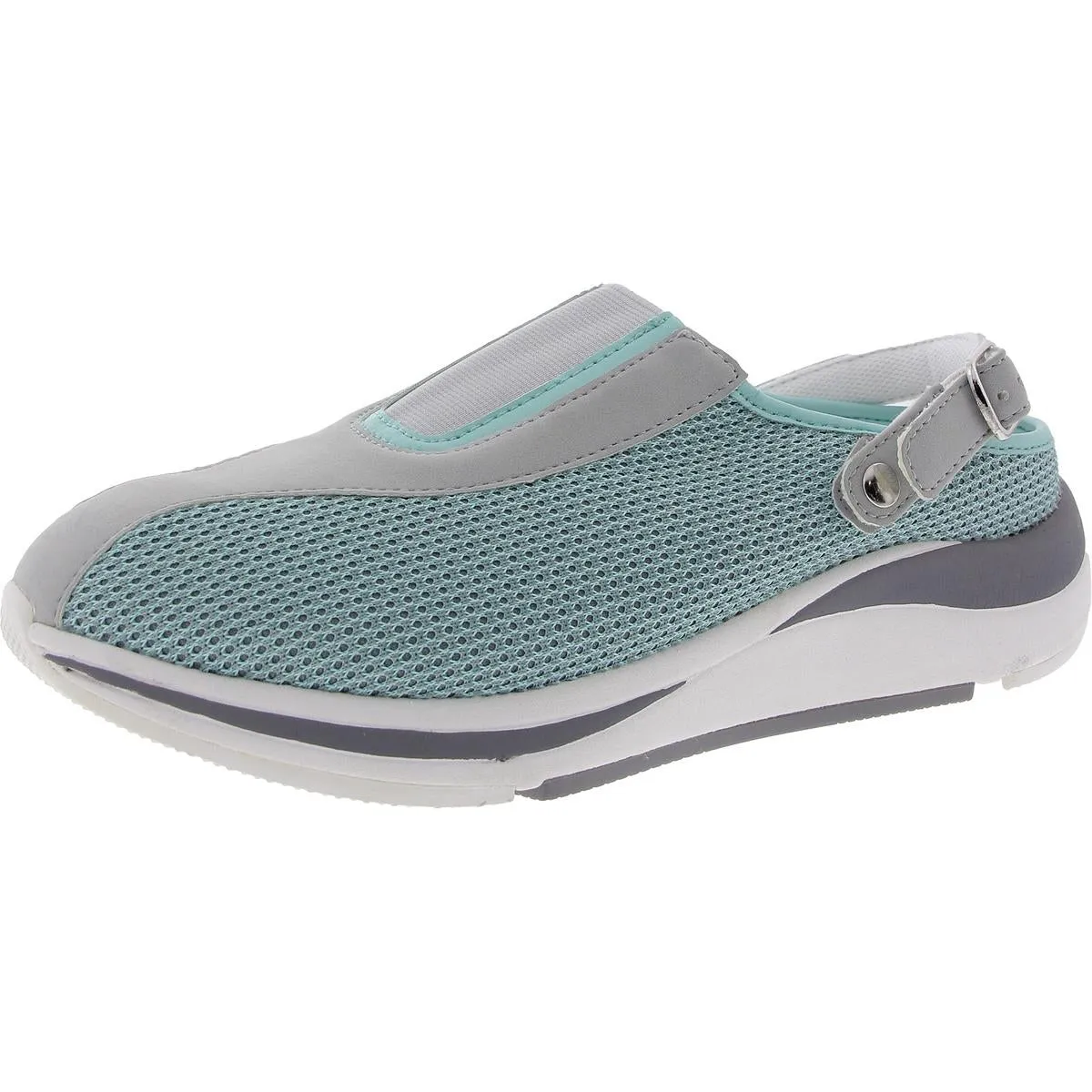 Womens Faux Leather Slingback Slip-On Sneakers