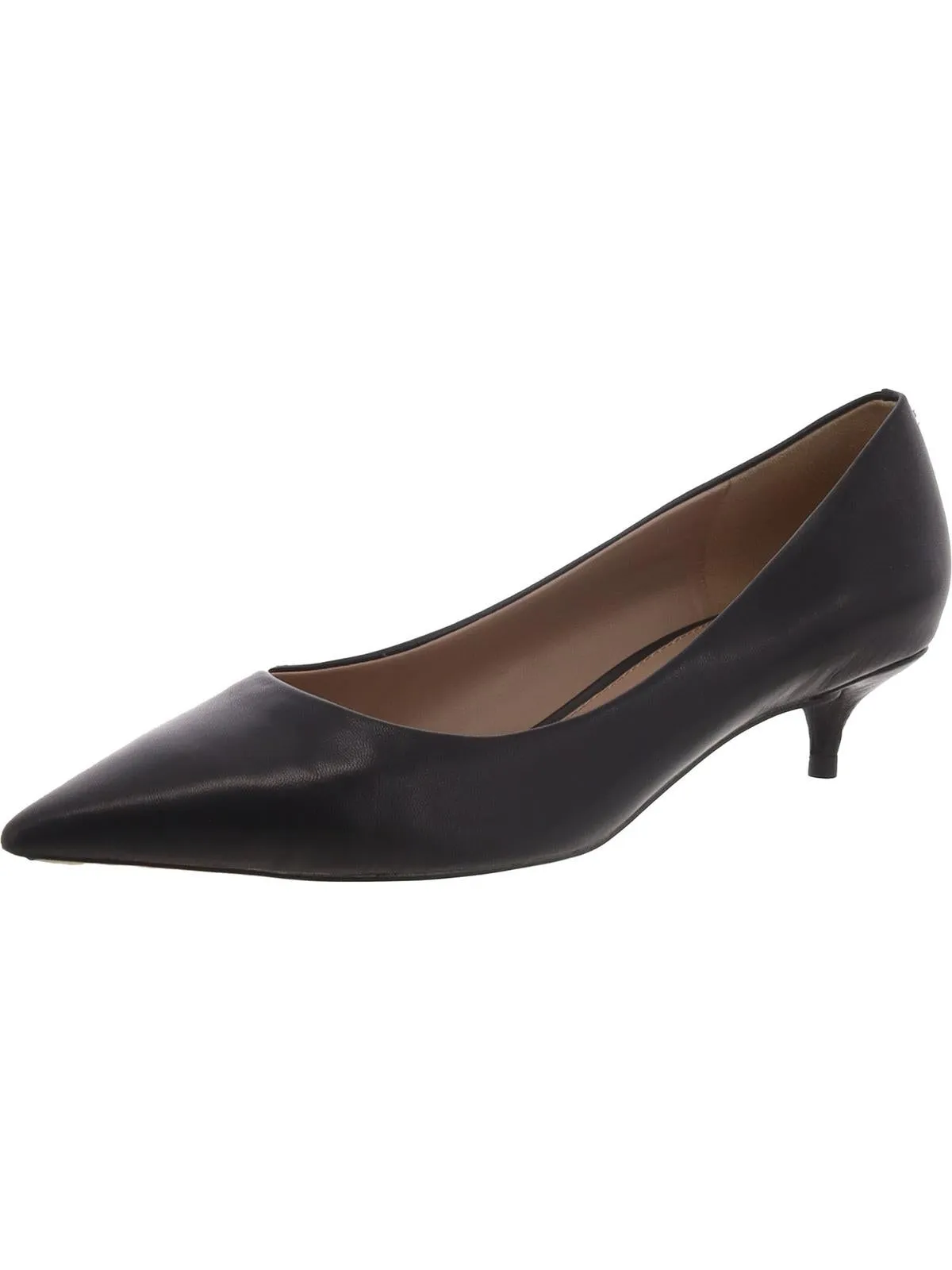 Womens Faux Leather Slip-On Kitten Heels