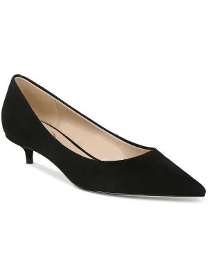 Womens Faux Leather Slip-On Kitten Heels