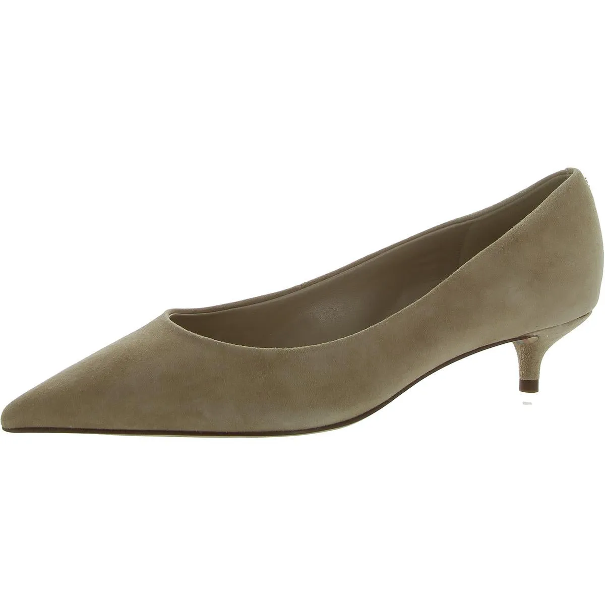 Womens Faux Leather Slip-On Kitten Heels