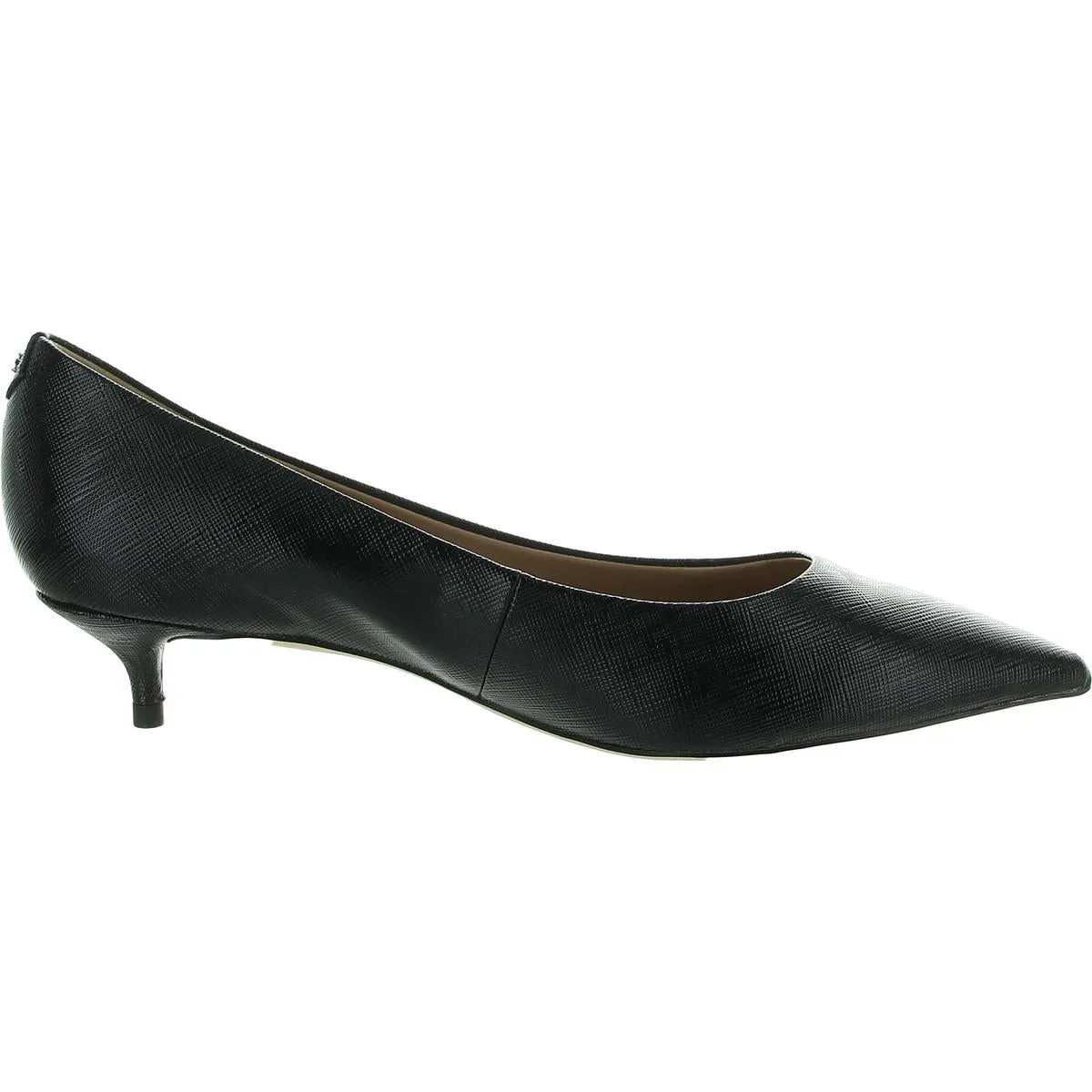 Womens Faux Leather Slip-On Kitten Heels