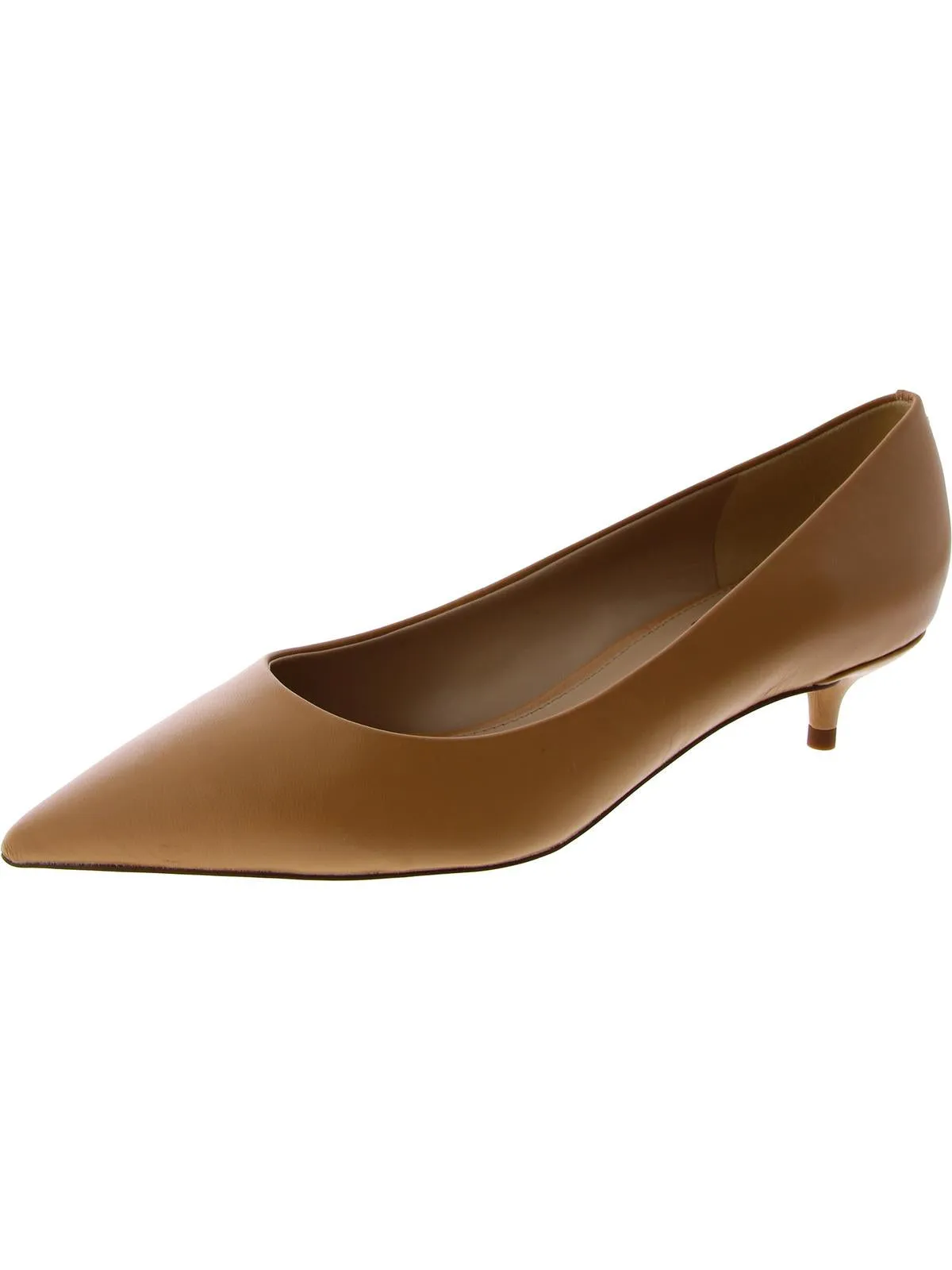 Womens Faux Leather Slip-On Kitten Heels
