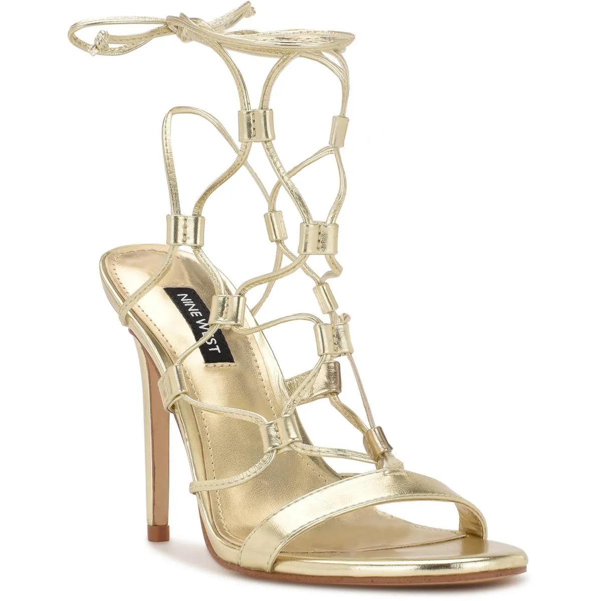 Womens Faux Leather Strappy Heels