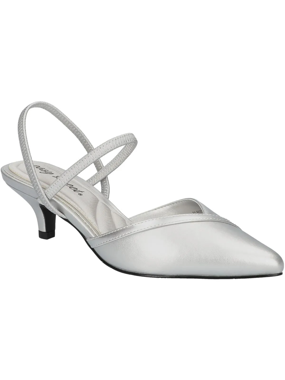 Womens Faux Leather Strappy Kitten Heels