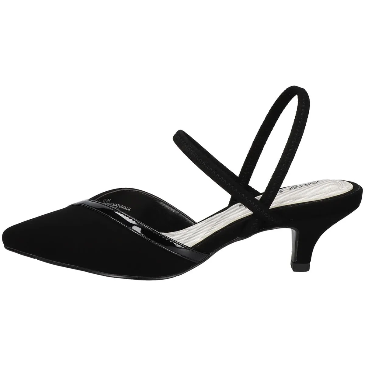 Womens Faux Leather Strappy Kitten Heels