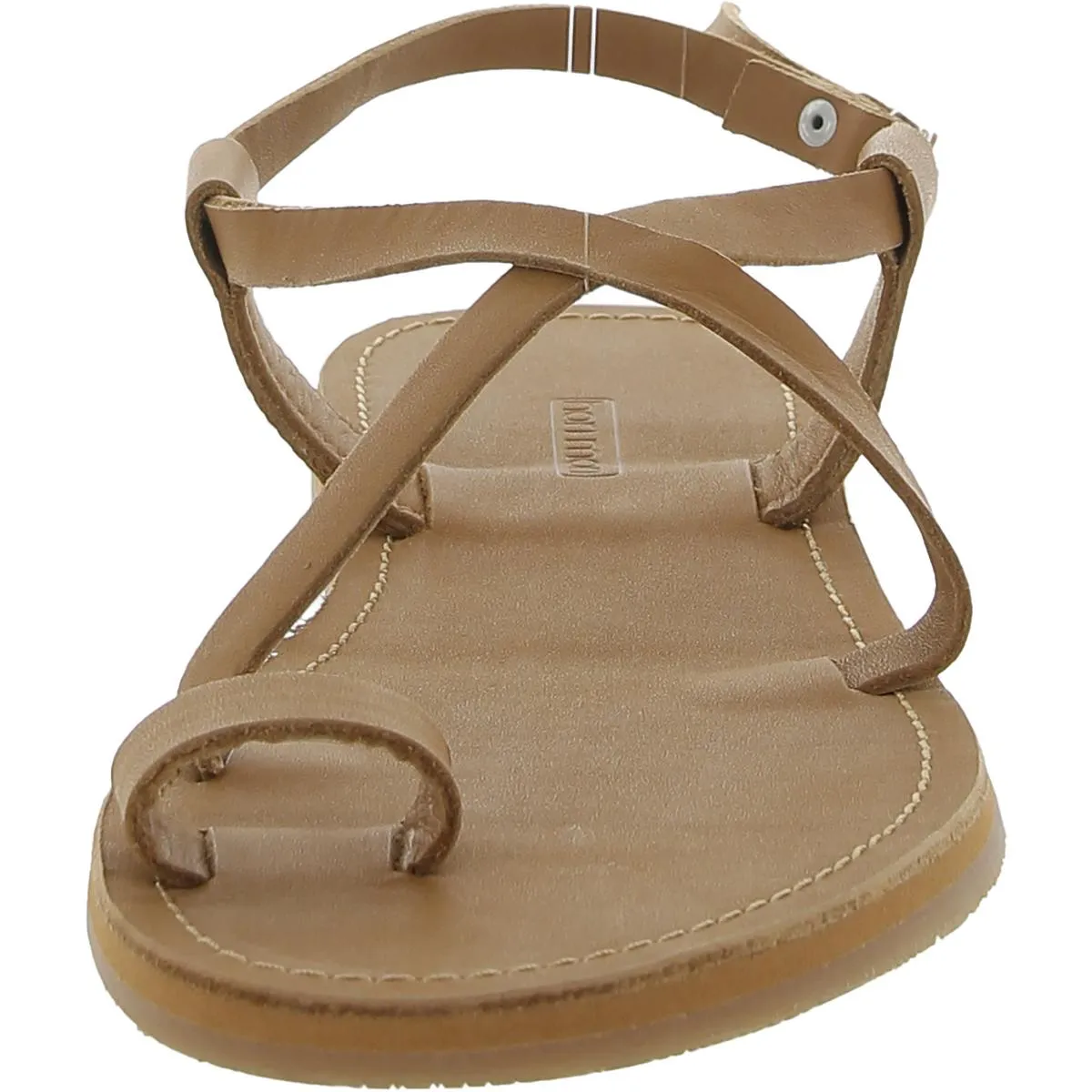 Womens Faux Leather Thong Slingback Sandals