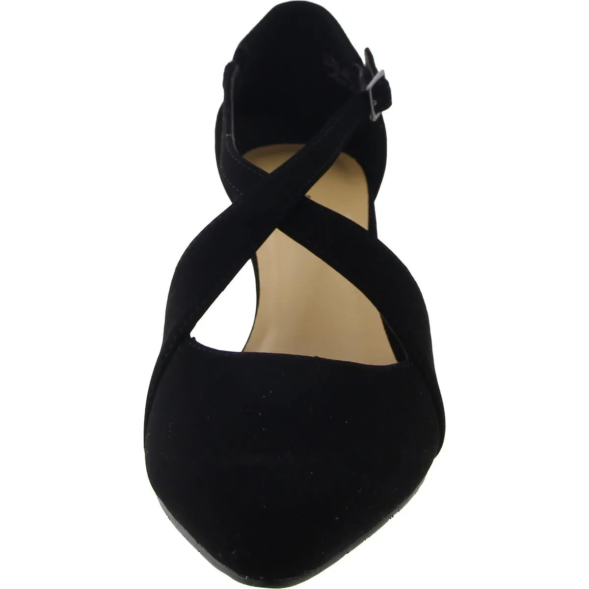 Womens Faux Suede Ankle Strap Pumps