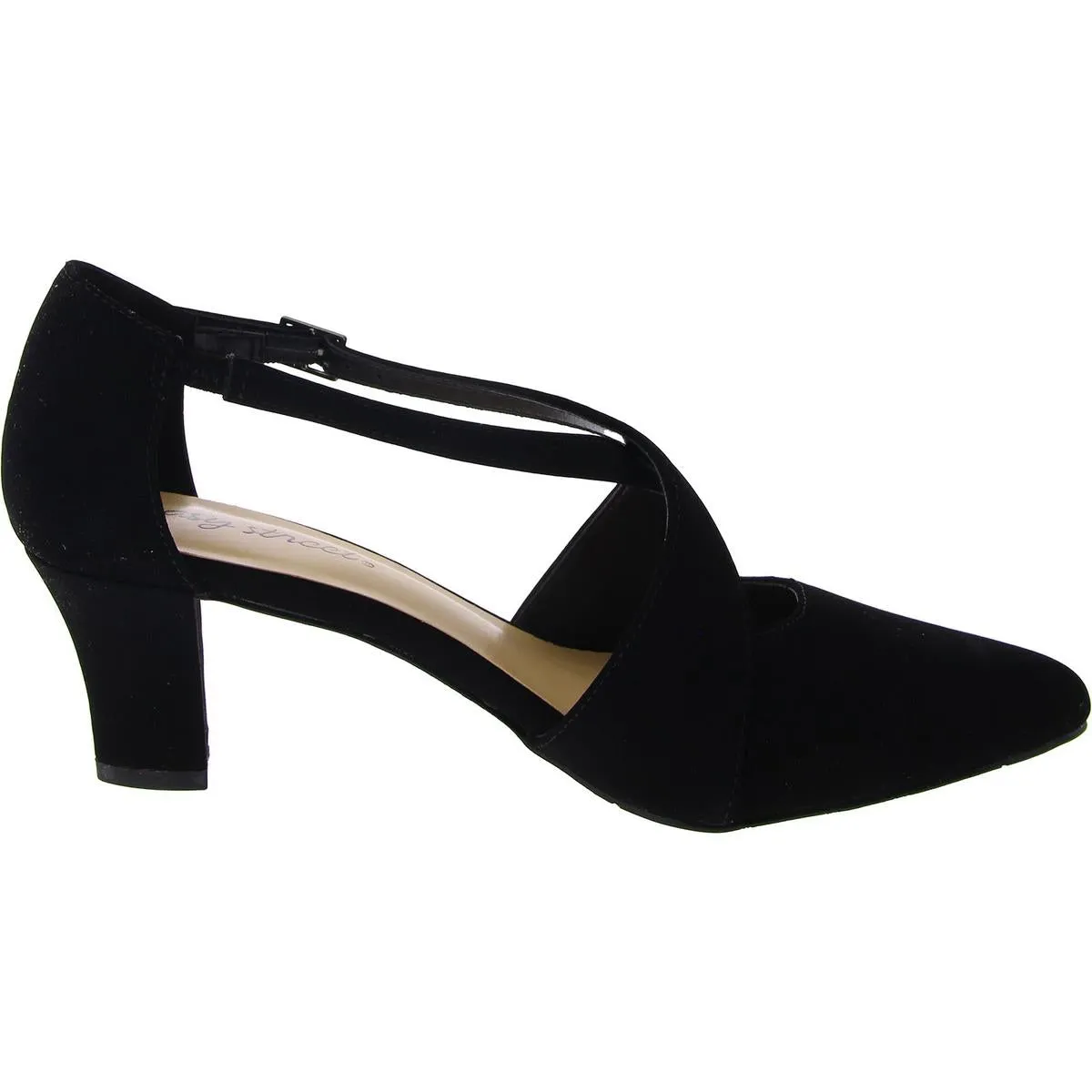 Womens Faux Suede Ankle Strap Pumps