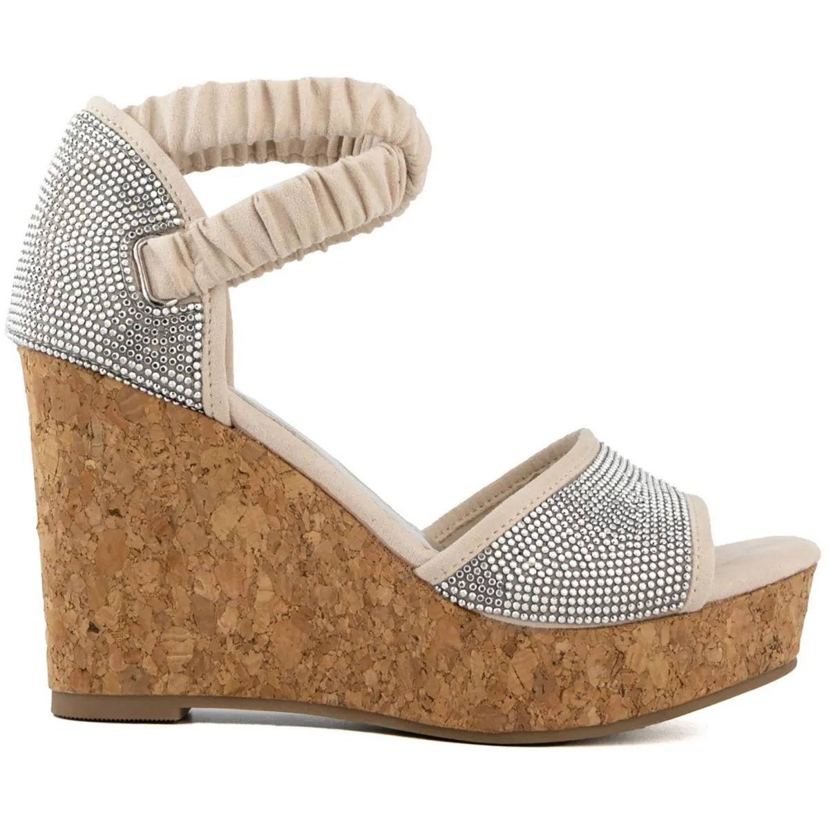 Womens Faux Suede Cushioned Footbed Pumps