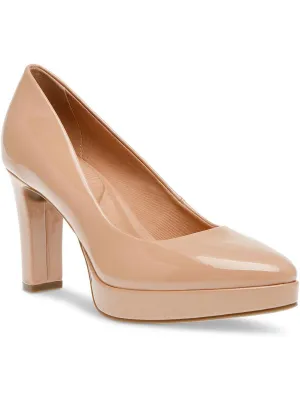 Womens Faux Suede Slip-On Platform Heels