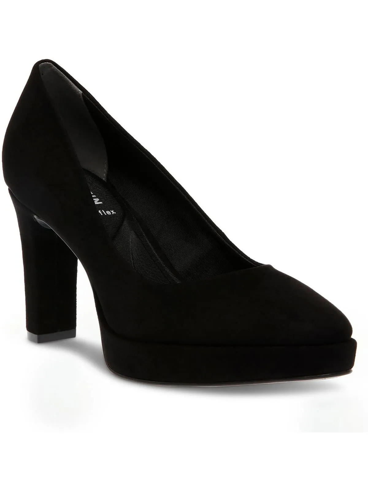 Womens Faux Suede Slip-On Platform Heels