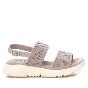 Women's Flat Suede Sandals In Open Grey