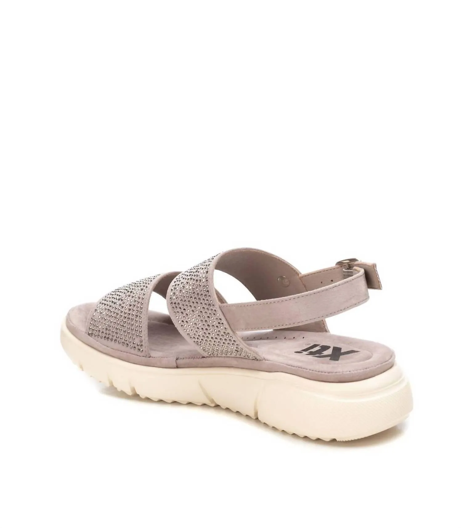 Women's Flat Suede Sandals In Open Grey