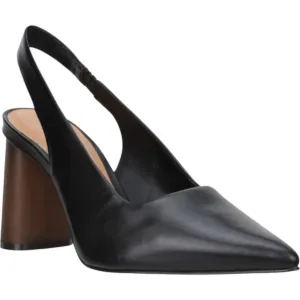 Women's Genesis Wooden Heel In Black Leather