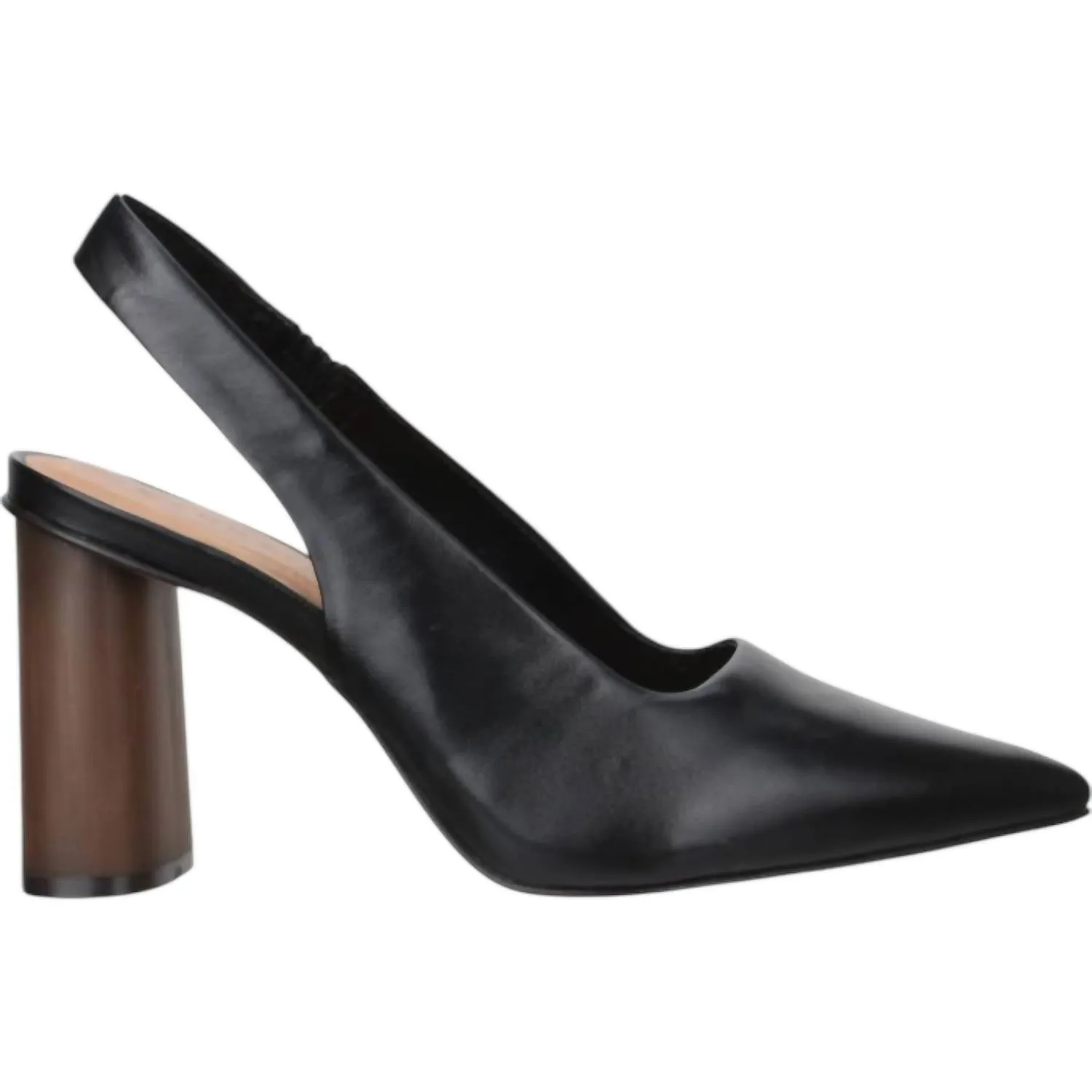 Women's Genesis Wooden Heel In Black Leather