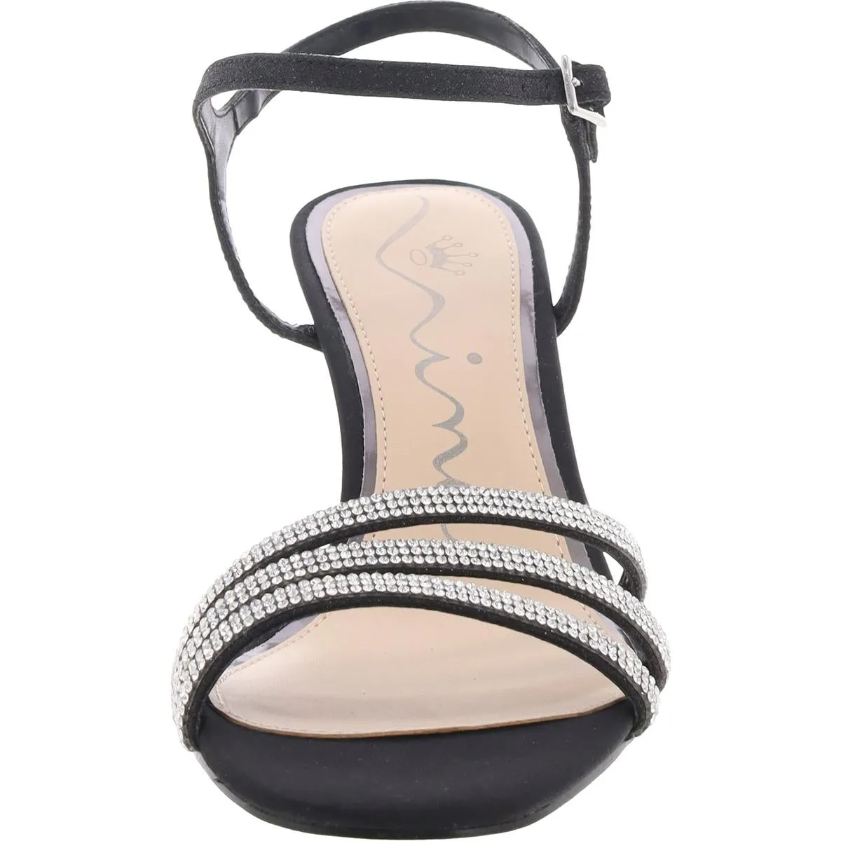 Womens Glitter Satin Ankle Strap