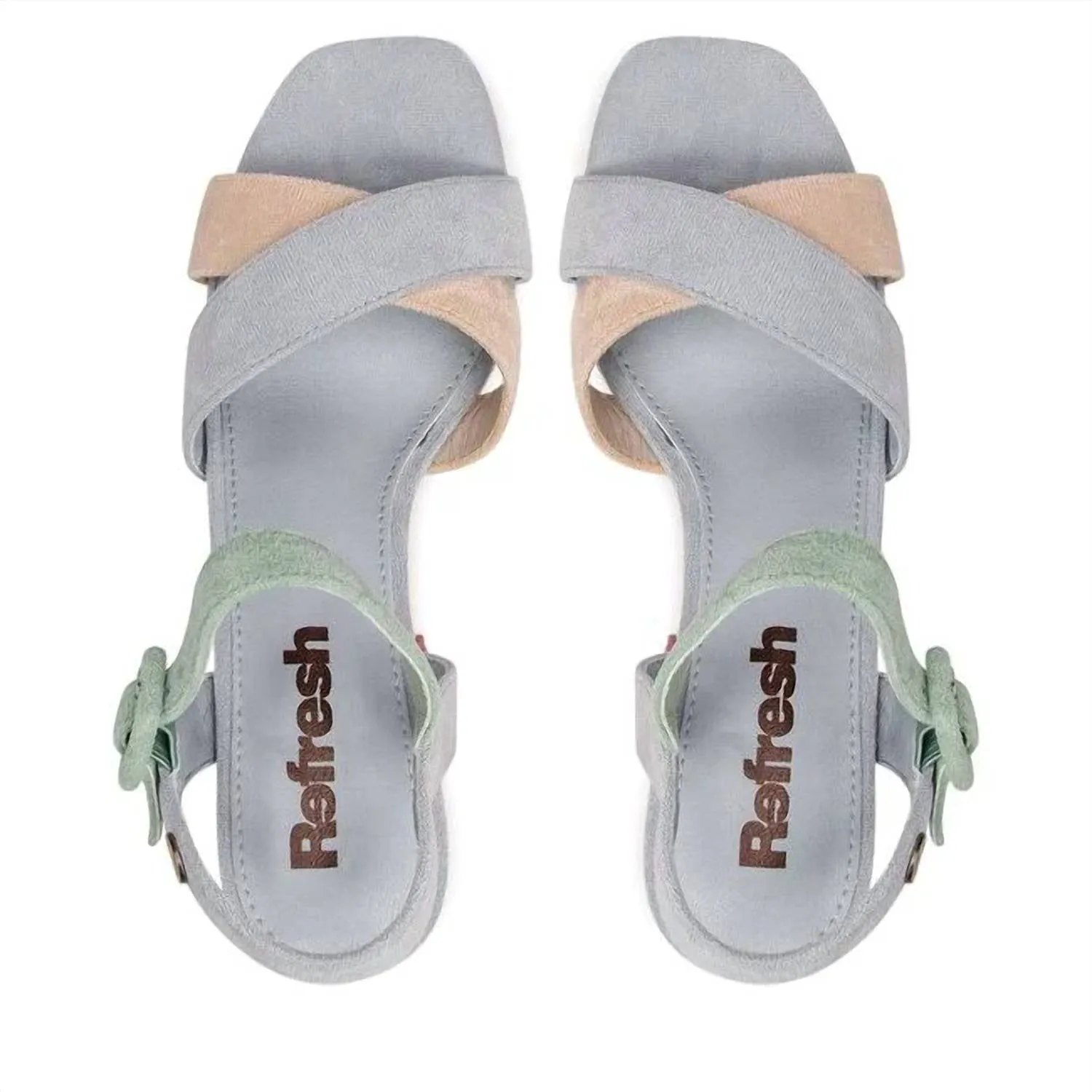 Women's Heeled Suede Sandals In Multicolor