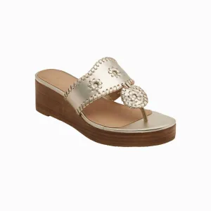 Women's Jacks Mid Wedge Stacked Sandal In Platinum
