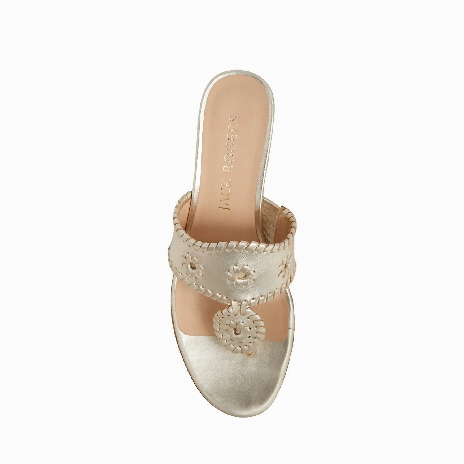 Women's Jacks Mid Wedge Stacked Sandal In Platinum