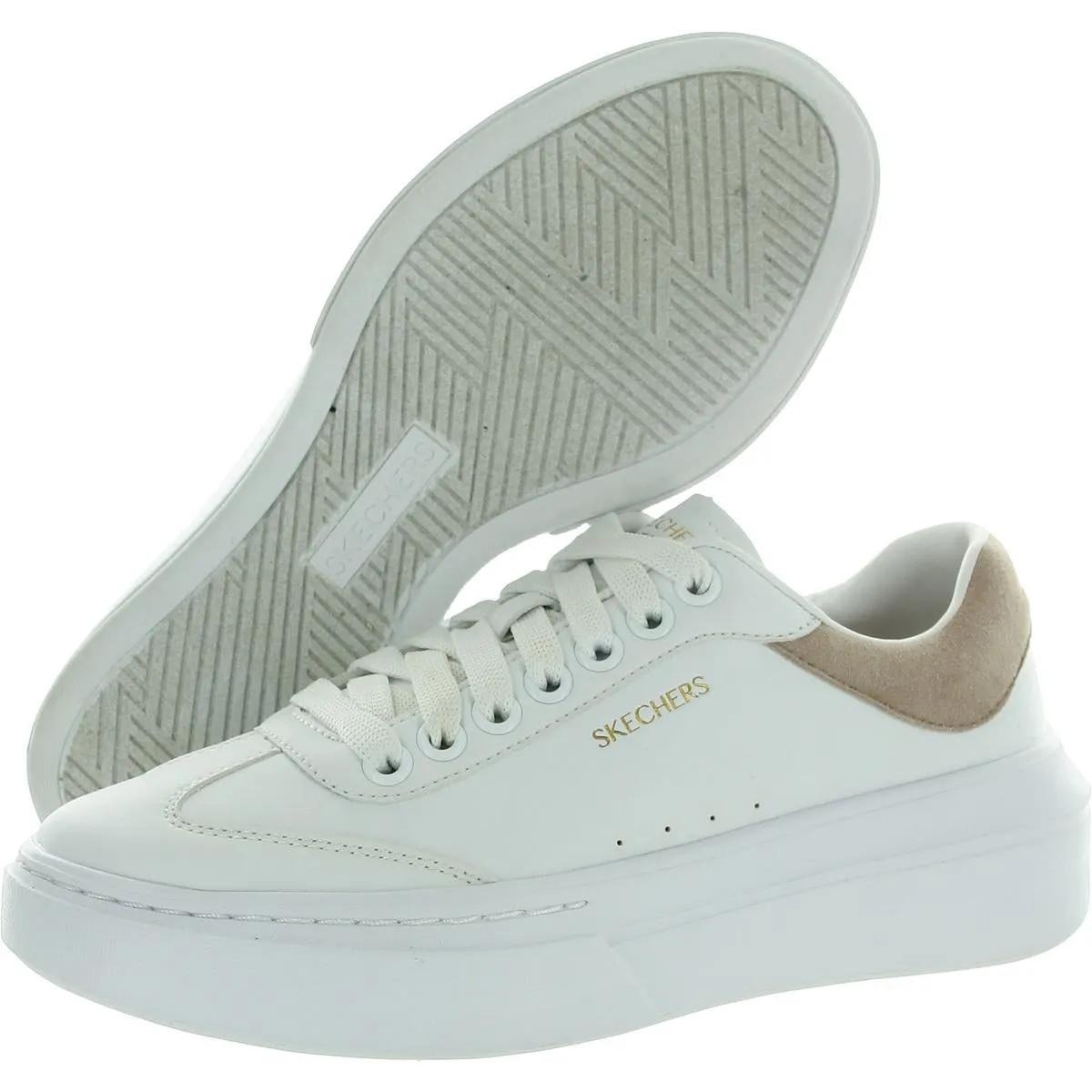 Womens Lace-Up Faux Leather Casual And Fashion Sneakers