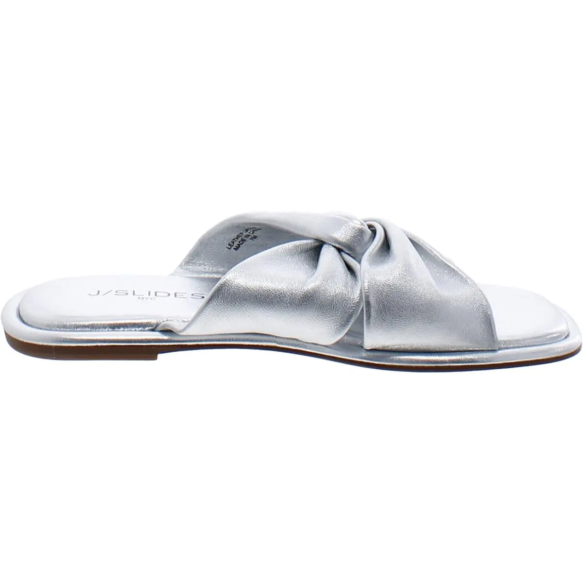 Womens Leather Slip On Slide Sandals