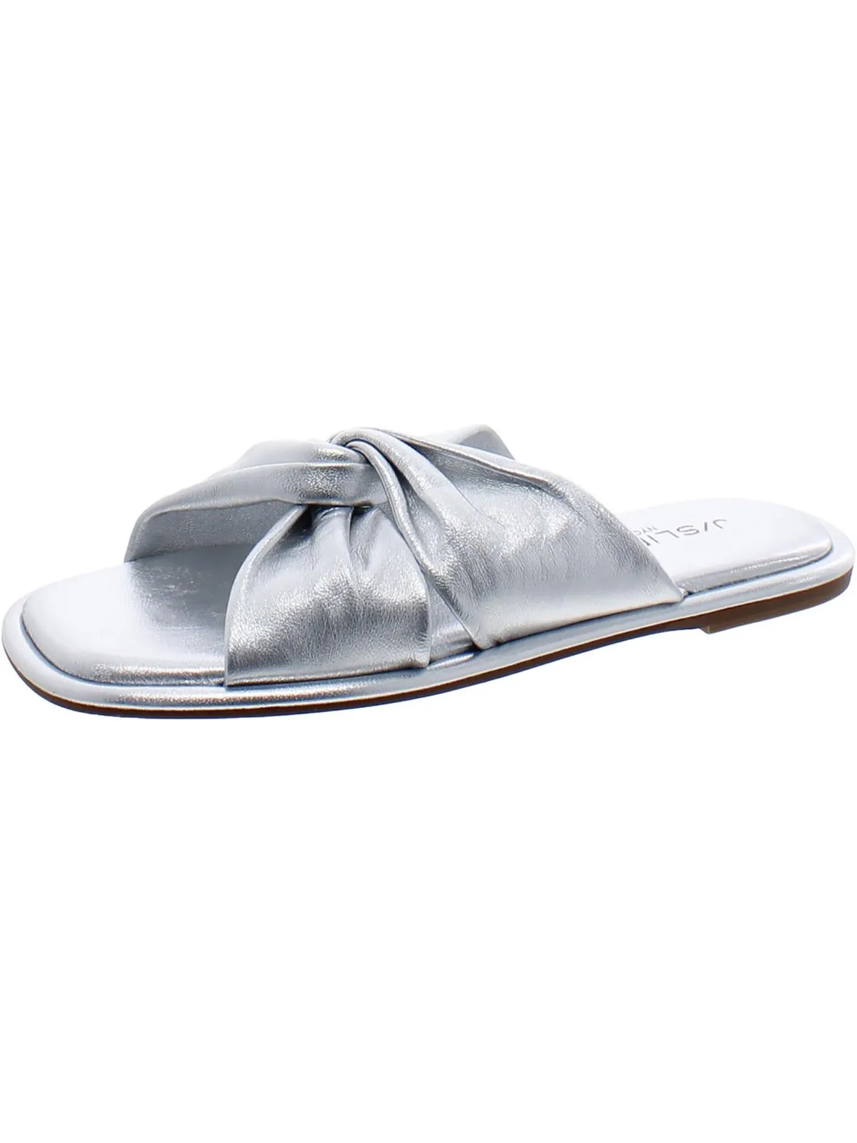 Womens Leather Slip On Slide Sandals