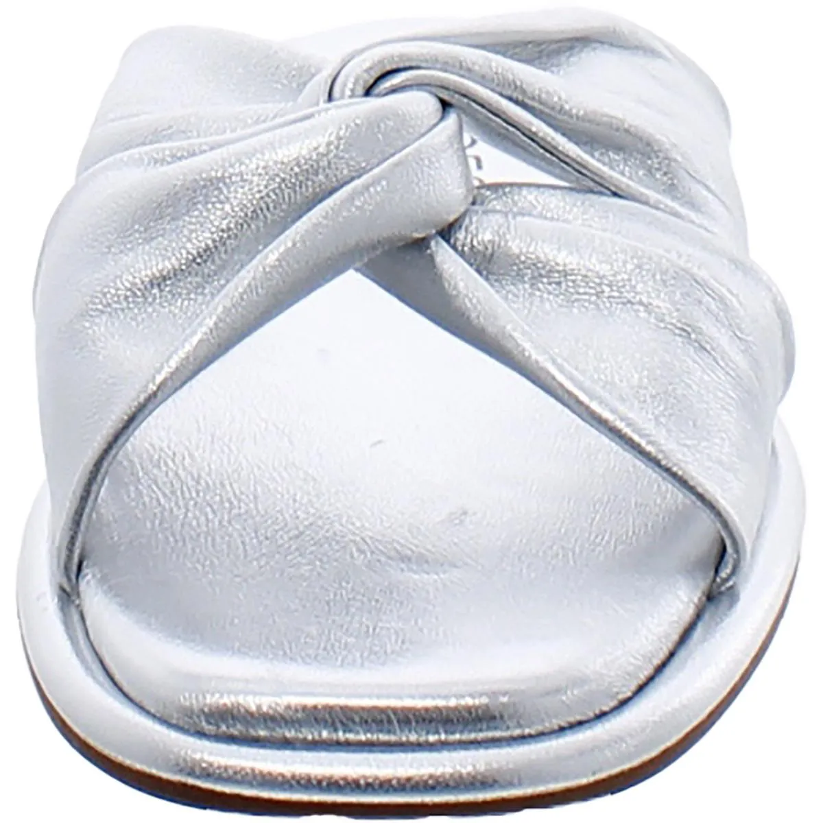 Womens Leather Slip On Slide Sandals