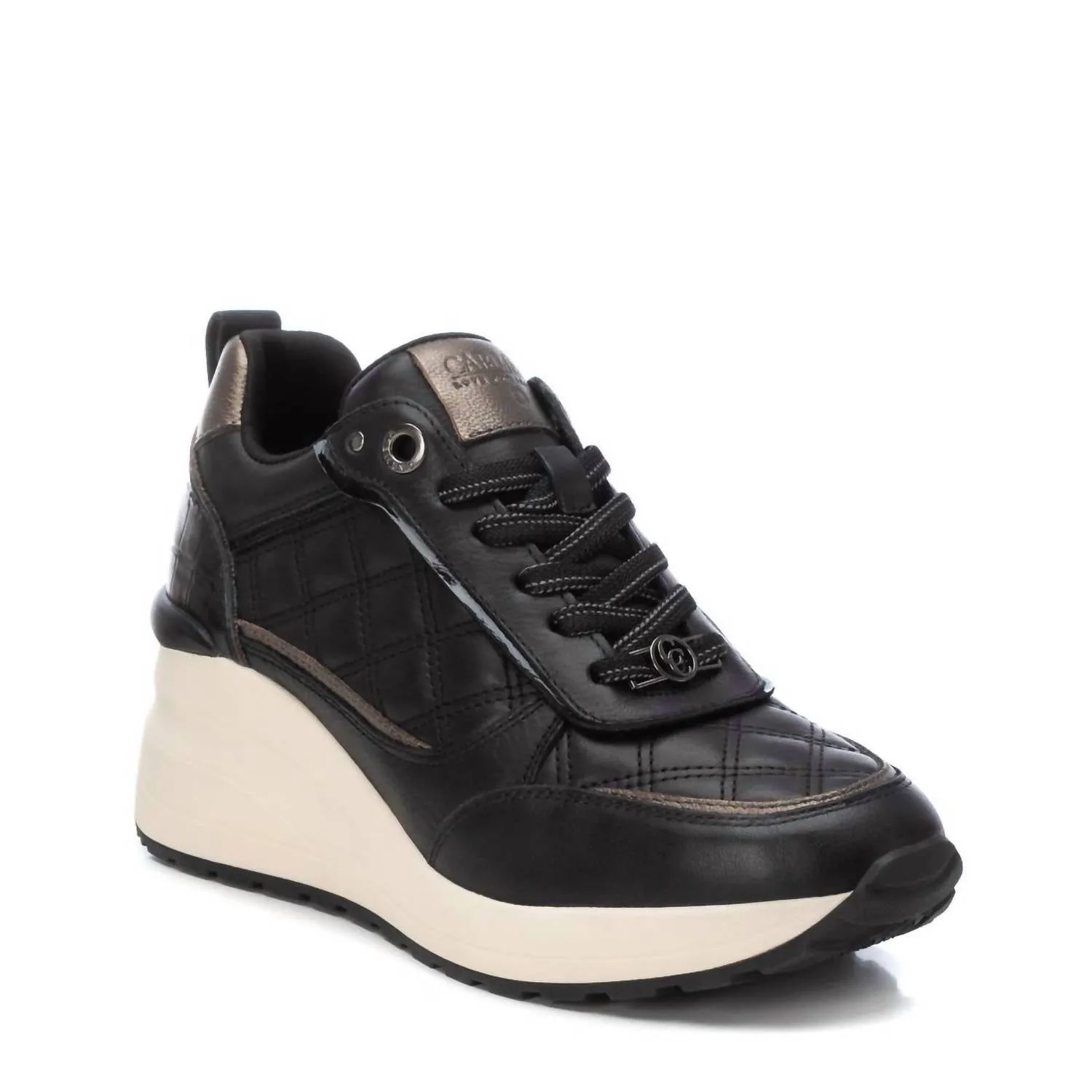 Women's Leather Sneakers In Black